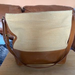 Furla Straw and Leather Bag